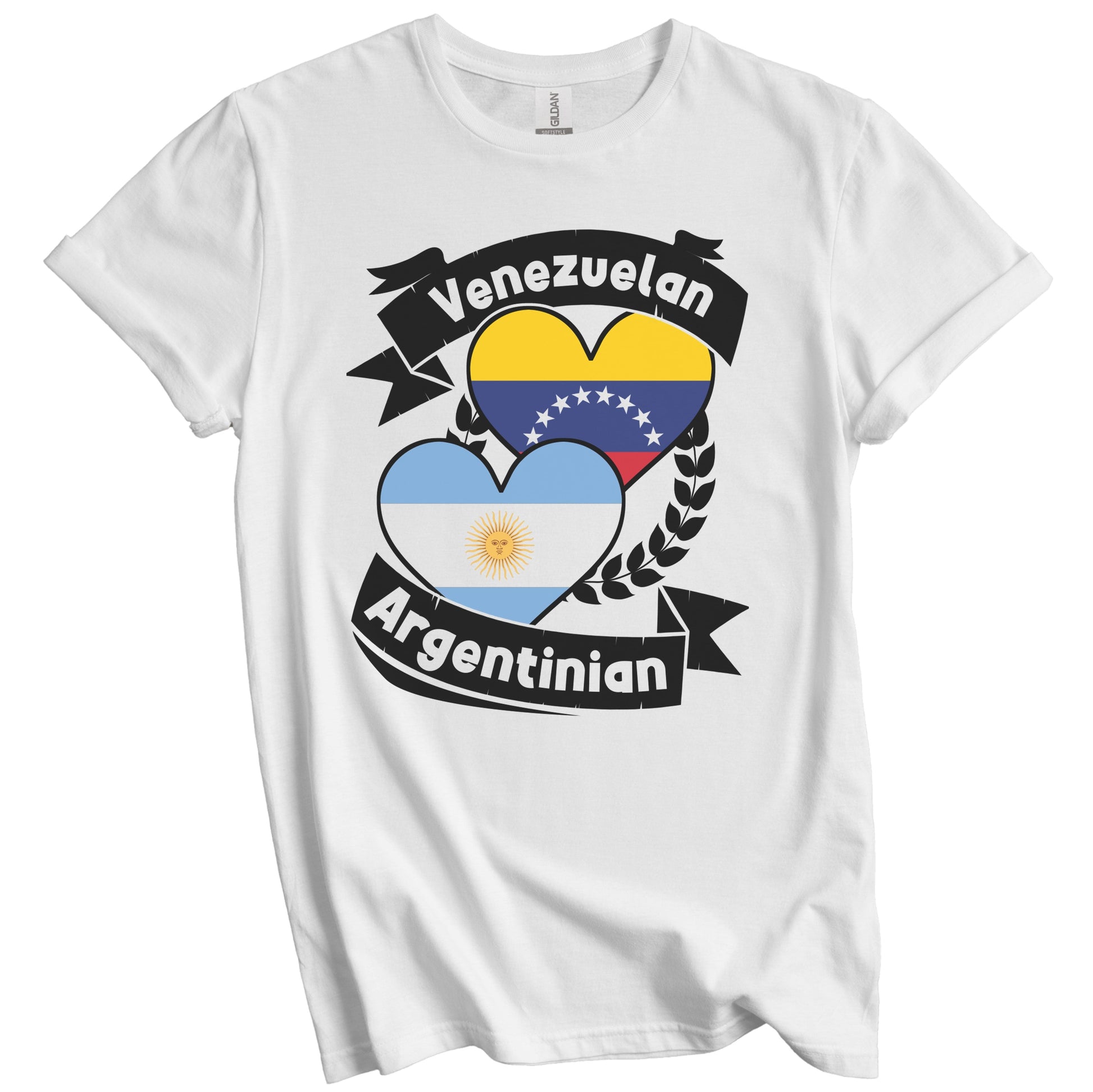 Venezuelan Argentinian Heart Flags Venezuela Argentina T-Shirt