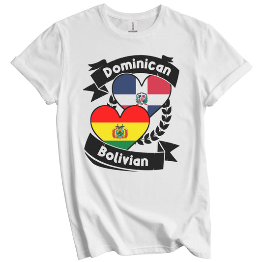 Dominican Bolivian Heart Flags Dominican Republic Bolivia T-Shirt