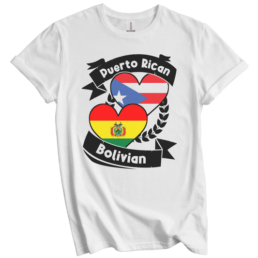 Puerto Rican Bolivian Heart Flags Puerto Rico Bolivia T-Shirt
