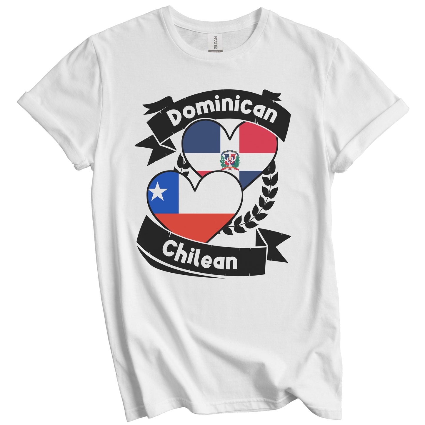 Dominican Chilean Heart Flags Dominican Republic Chile T-Shirt