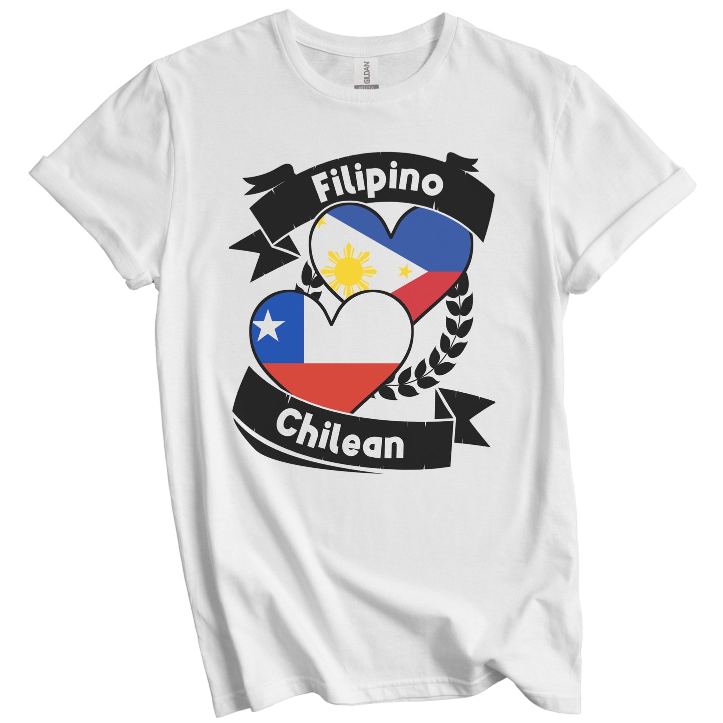 Filipino Chilean Heart Flags Philippines Chile T-Shirt