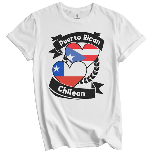 Puerto Rican Chilean Heart Flags Puerto Rico Chile T-Shirt