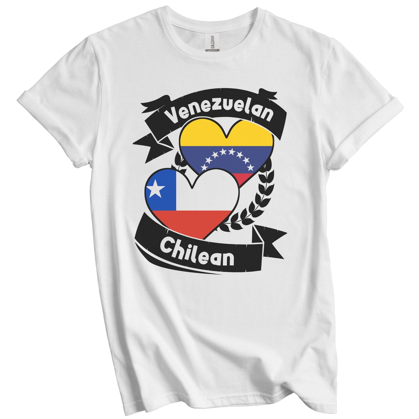 Venezuelan Chilean Heart Flags Venezuela Chile T-Shirt