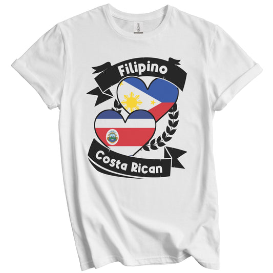 Filipino Costa Rican Heart Flags Philippines Costa Rica T-Shirt