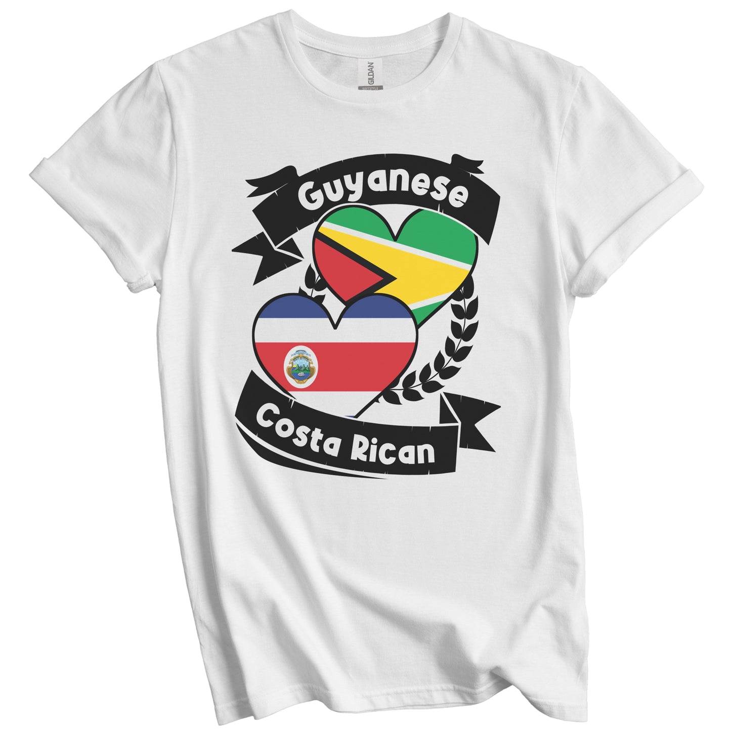 Guyanese Costa Rican Heart Flags Guyana Costa Rica T-Shirt