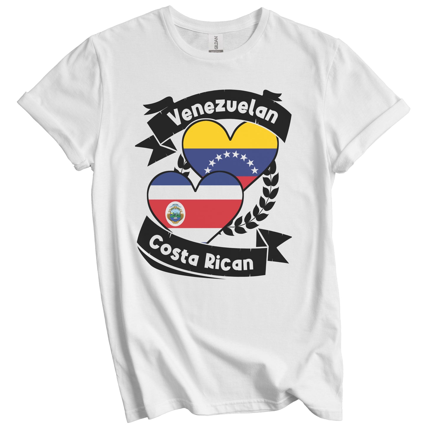 Venezuelan Costa Rican Heart Flags Venezuela Costa Rica T-Shirt