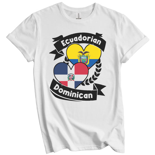 Ecuadorian Dominican Heart Flags Ecuador Dominican Republic T-Shirt