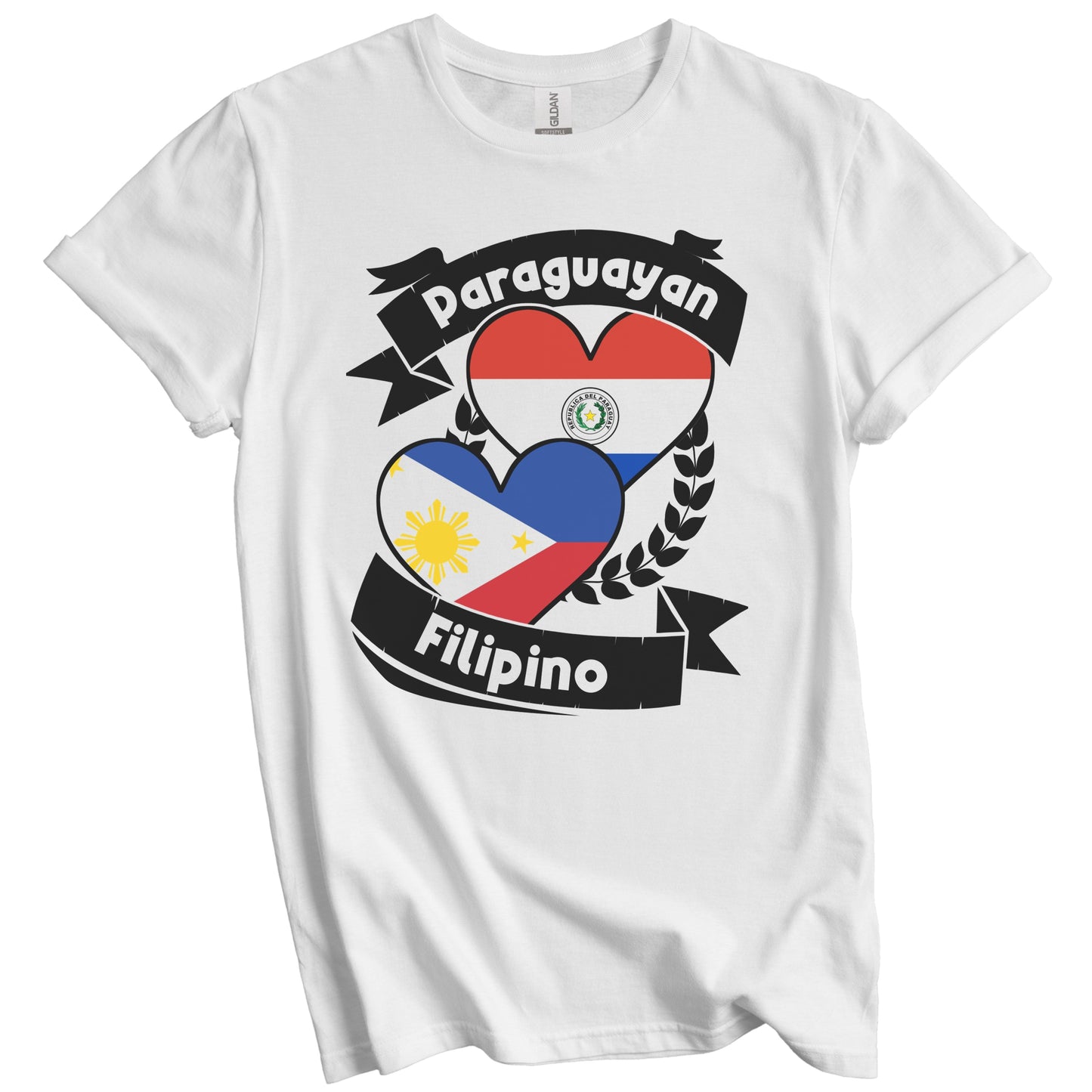 Paraguayan Filipino Heart Flags Paraguay Philippines T-Shirt