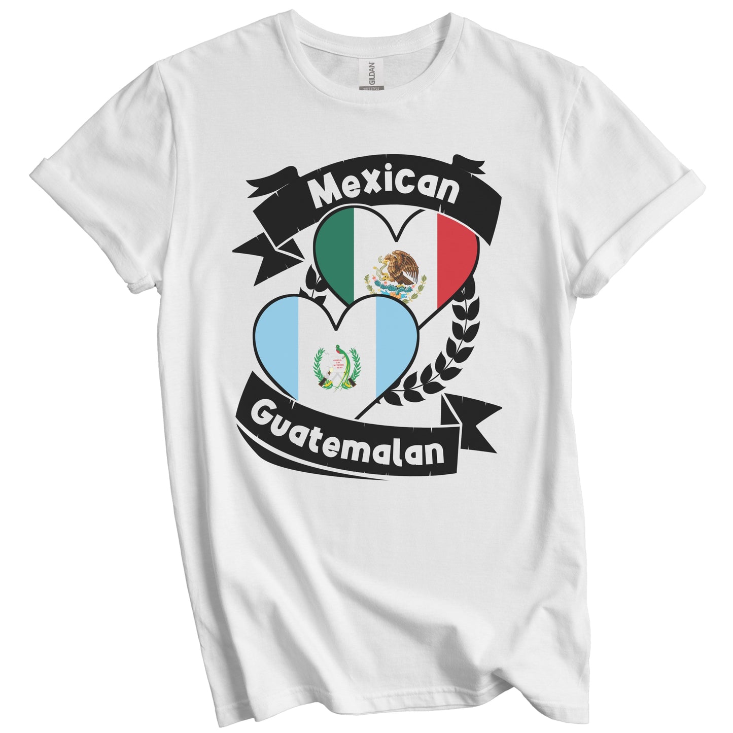 Mexican Guatemalan Heart Flags Mexico Guatemala T-Shirt