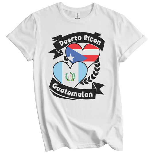 Puerto Rican Guatemalan Heart Flags Puerto Rico Guatemala T-Shirt