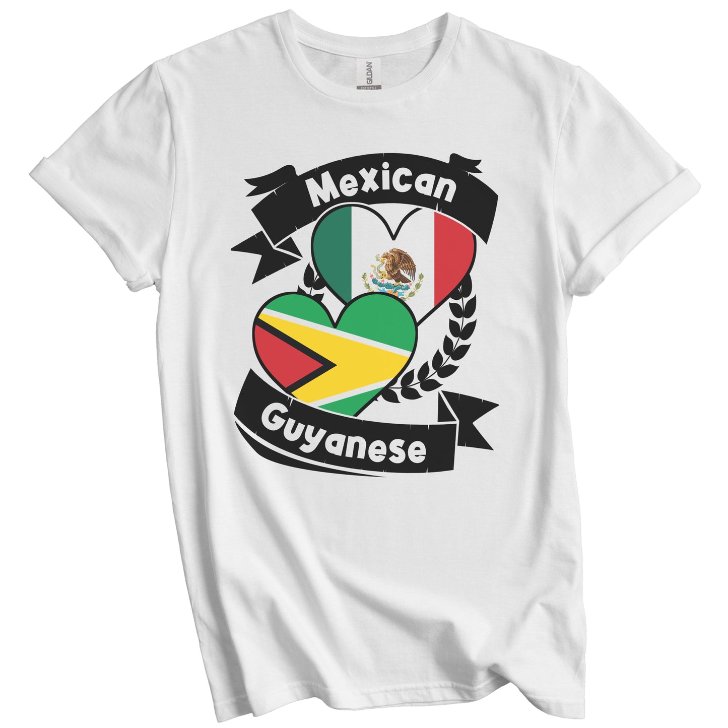 Mexican Guyanese Heart Flags Mexico Guyana T-Shirt