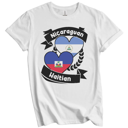 Nicaraguan Haitian Heart Flags Nicaragua Haiti T-Shirt
