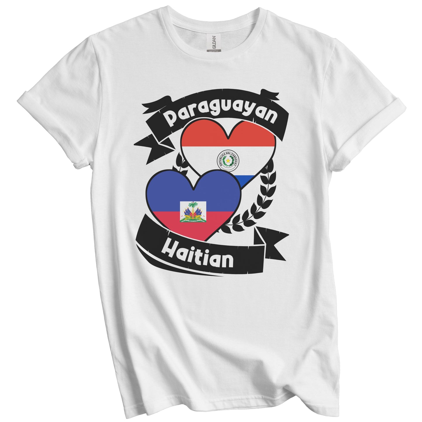 Paraguayan Haitian Heart Flags Paraguay Haiti T-Shirt