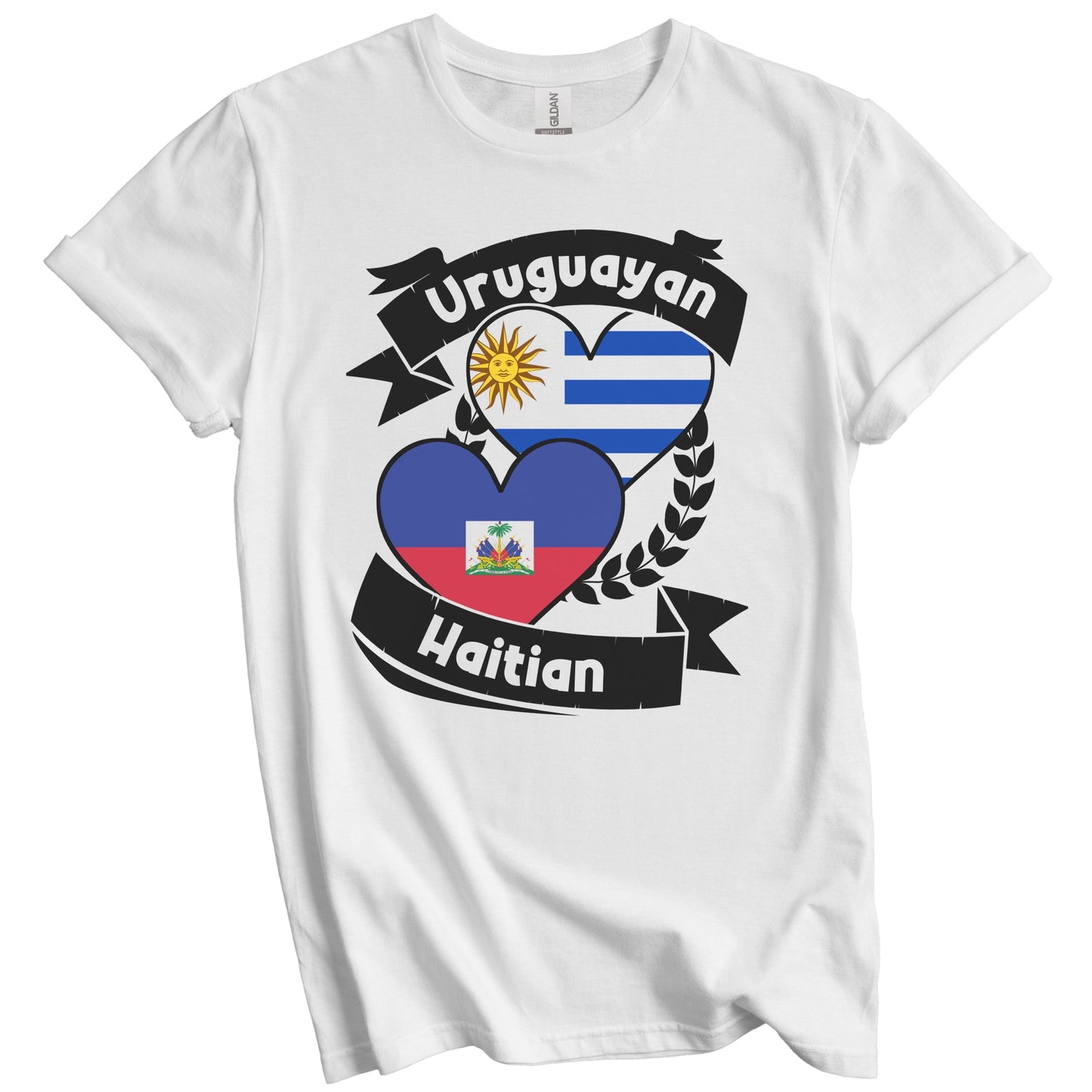 Uruguayan Haitian Heart Flags Uruguay Haiti T-Shirt