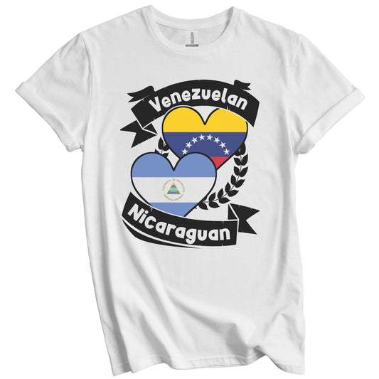 Venezuelan Nicaraguan Heart Flags Venezuela Nicaragua T-Shirt