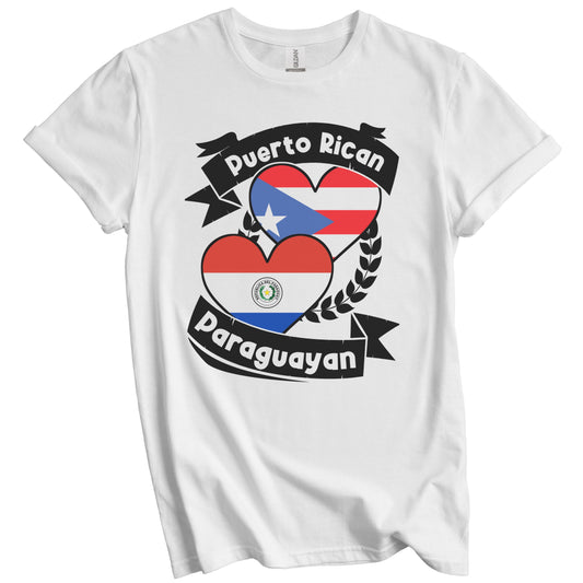 Puerto Rican Paraguayan Heart Flags Puerto Rico Paraguay T-Shirt