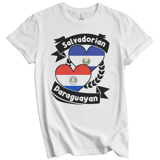 Salvadorian Paraguayan Heart Flags El Salvador Paraguay T-Shirt