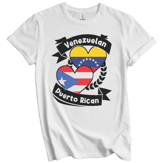Venezuelan Puerto Rican Heart Flags Venezuela Puerto Rico T-Shirt