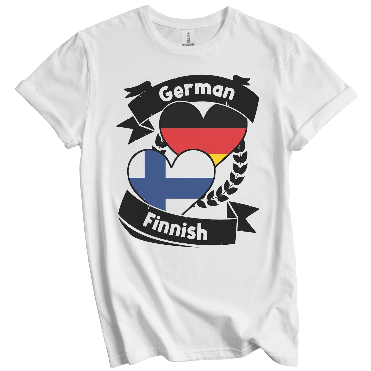 German Finnish Heart Flags Germany Finland T-Shirt