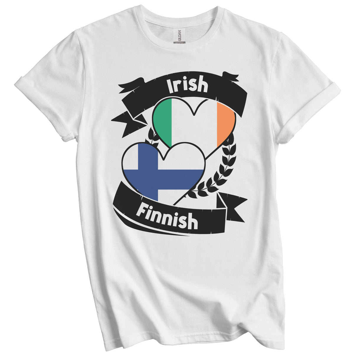 Irish Finnish Heart Flags Ireland Finland T-Shirt