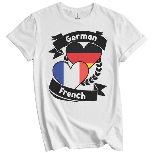 German French Heart Flags Germany France T-Shirt