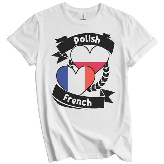 Polish French Heart Flags Poland France T-Shirt