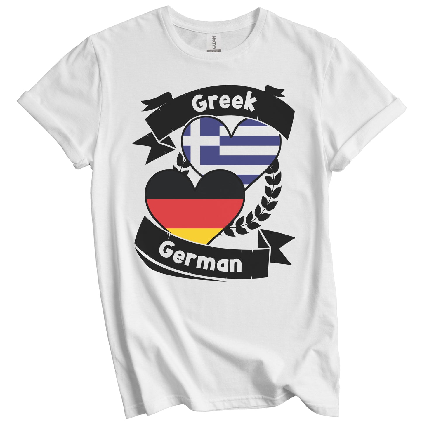 Greek German Heart Flags Greece Germany T-Shirt