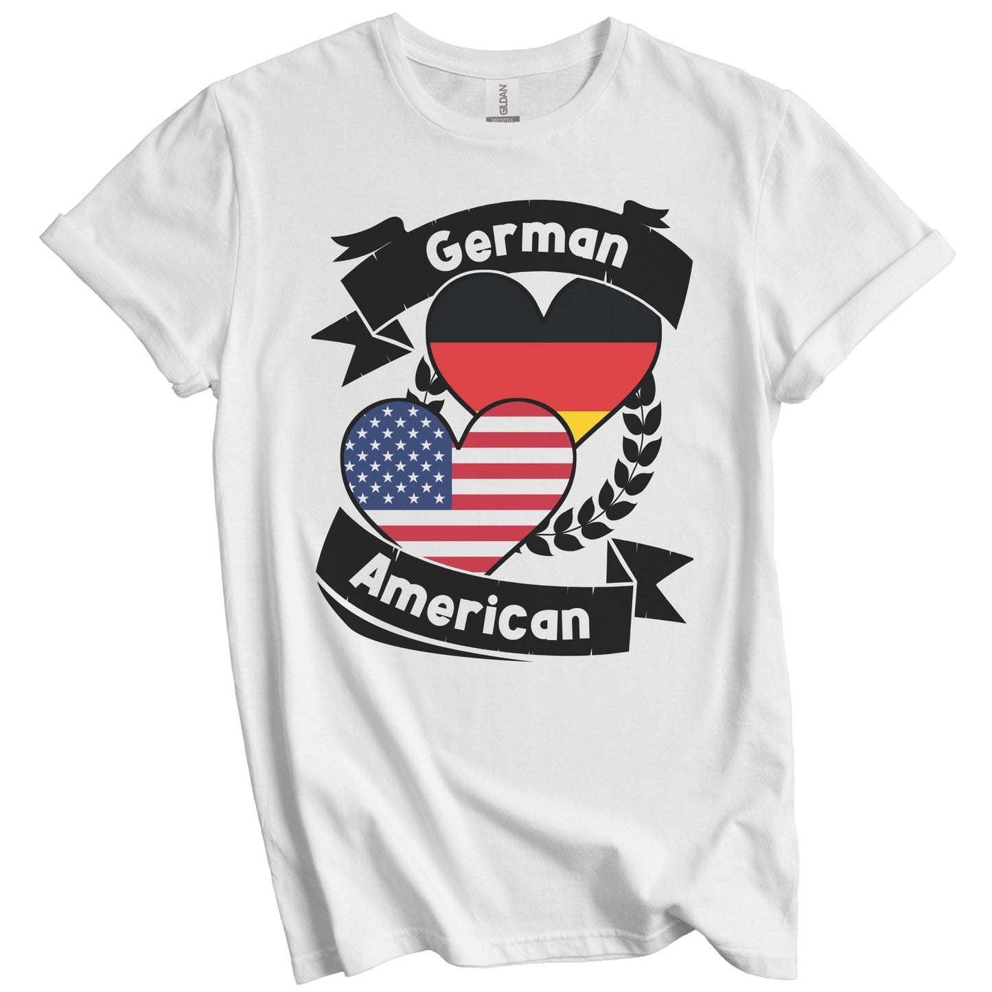 German American Hearts USA Flag Germany Flag T-Shirt