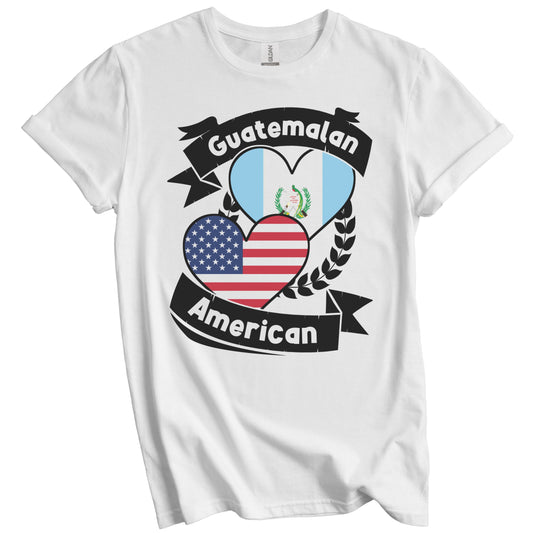 Guatemalan American Hearts USA Flag Guatemala Flag T-Shirt
