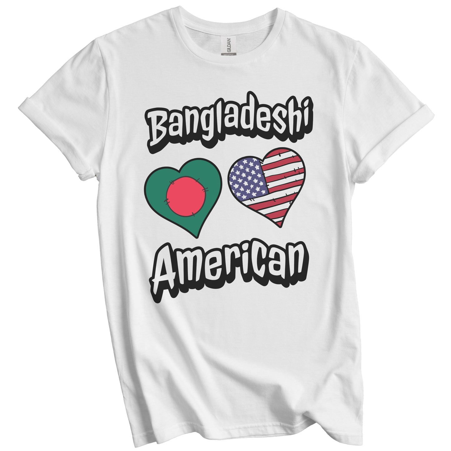 Bangladeshi American Flag Hearts Combo Bangladesh T-Shirt