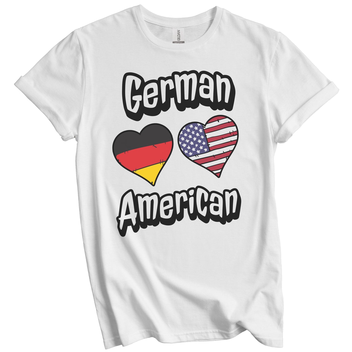 German American Flag Hearts Combo Germany T-Shirt