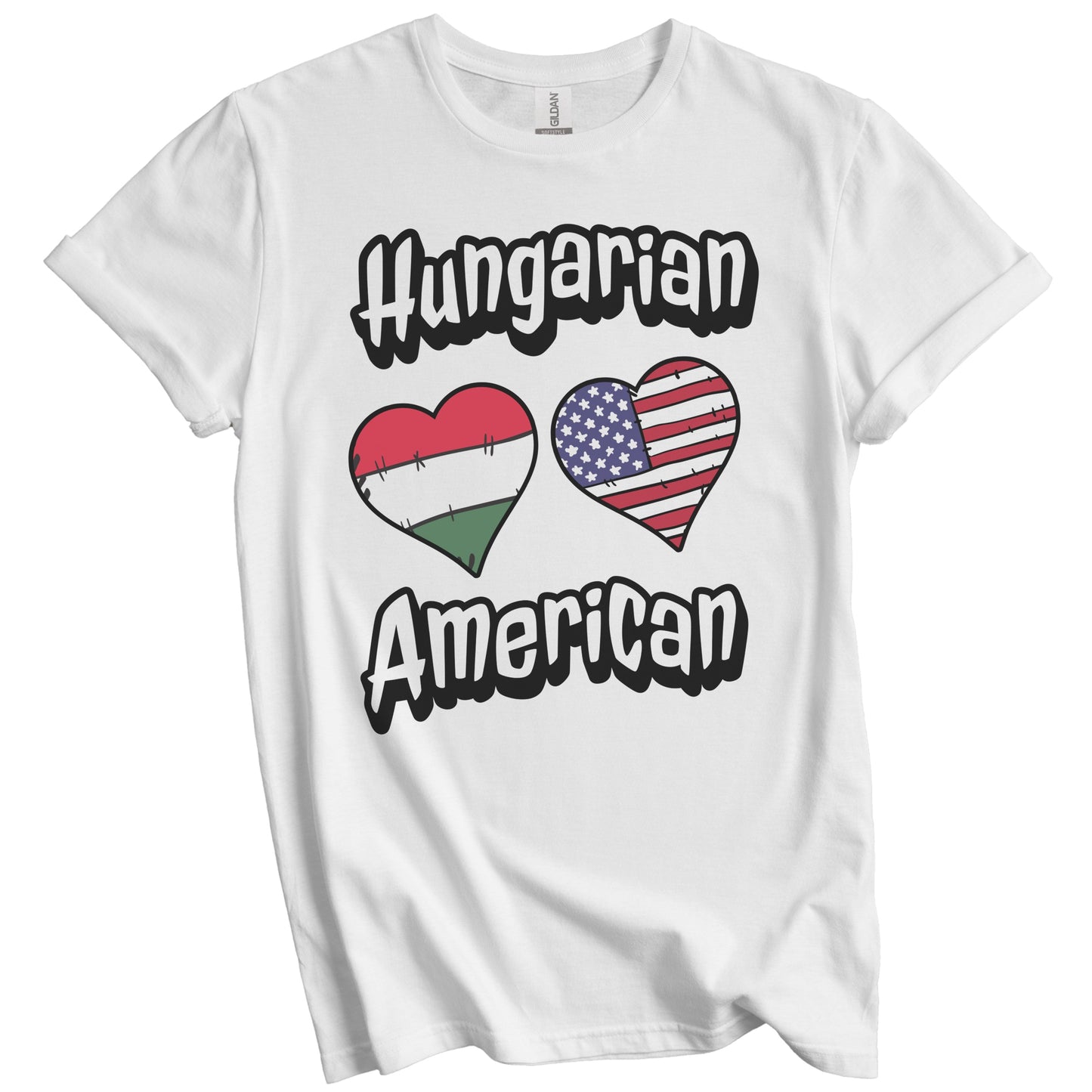 Hungarian American Flag Hearts Combo Hungary T-Shirt