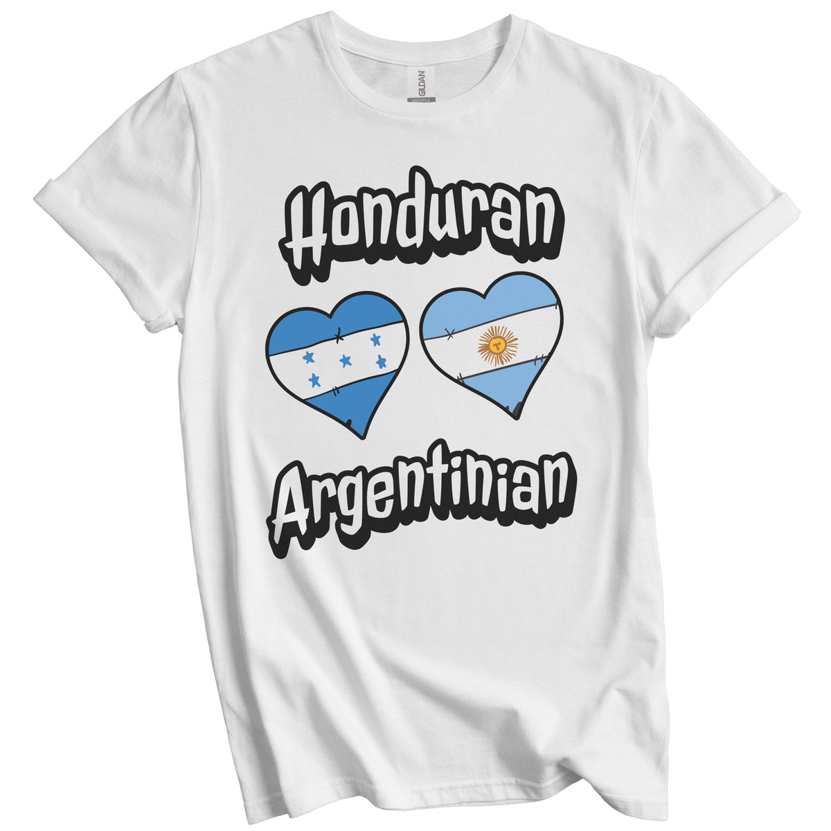 Honduran Argentinian Flag Heart Combo Honduras Argentina T-Shirt