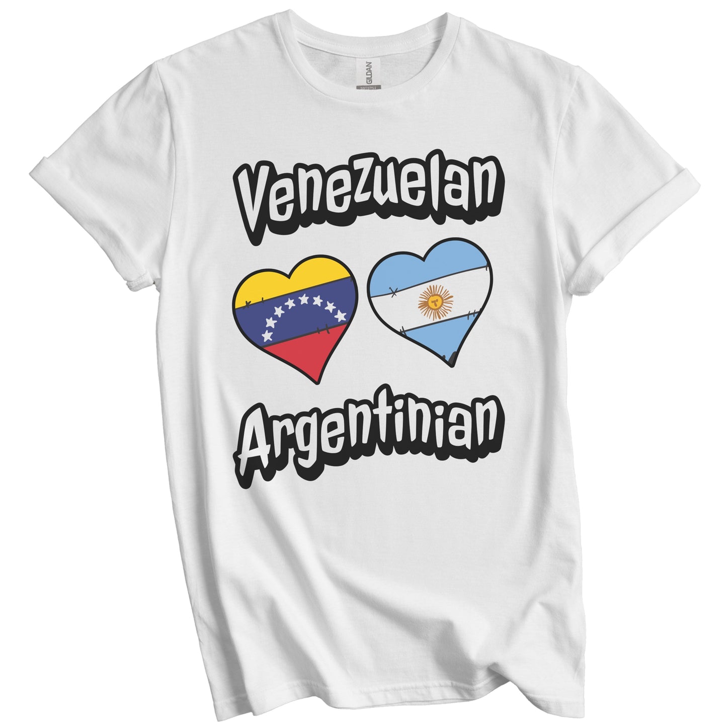 Venezuelan Argentinian Flag Heart Combo Venezuela Argentina T-Shirt