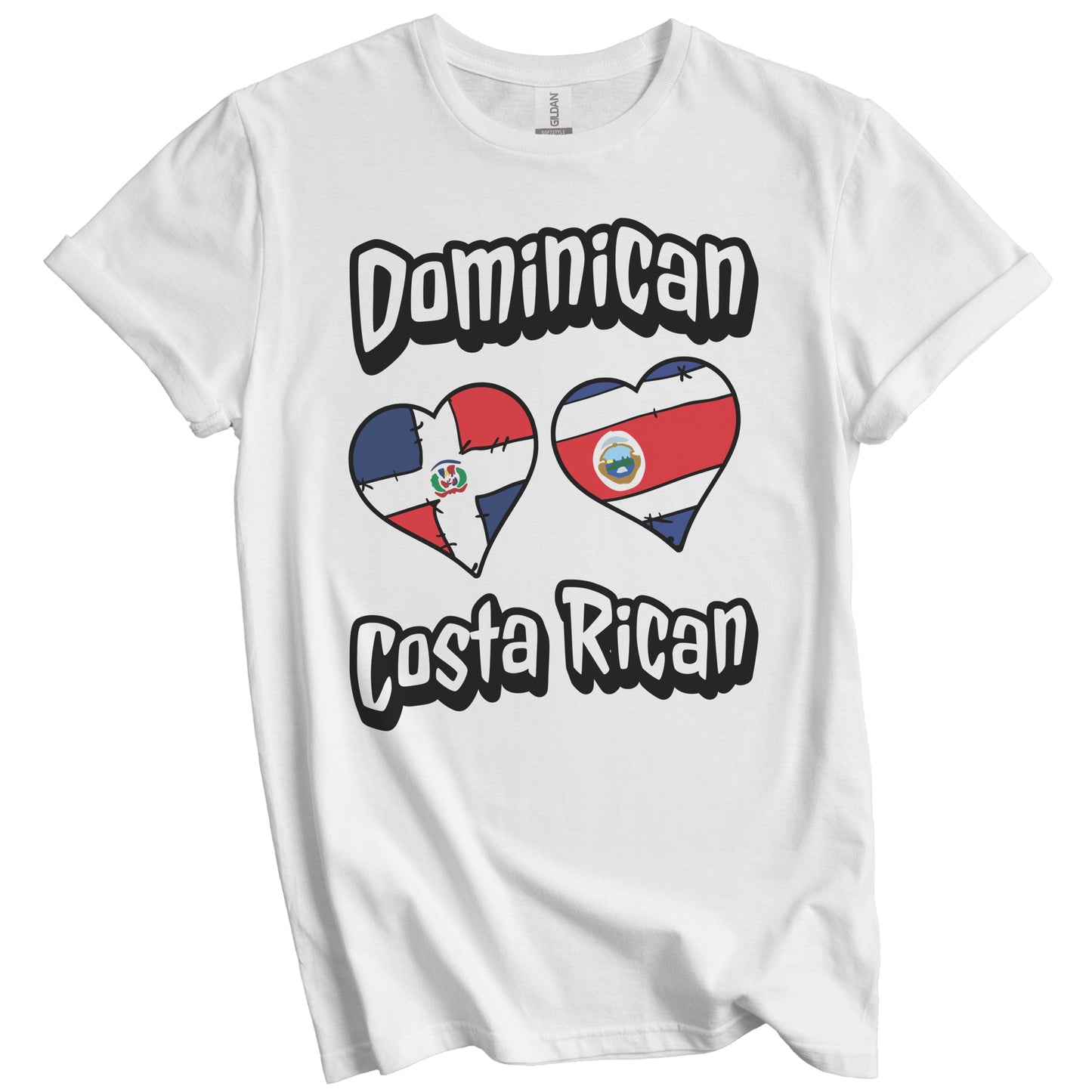 Dominican Costa Rican Hearts Dominican Republic Costa Rica T-Shirt