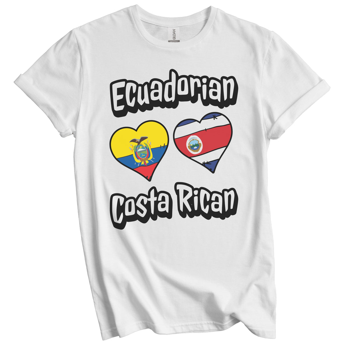 Ecuadorian Costa Rican Flag Heart Combo Ecuador Costa Rica T-Shirt