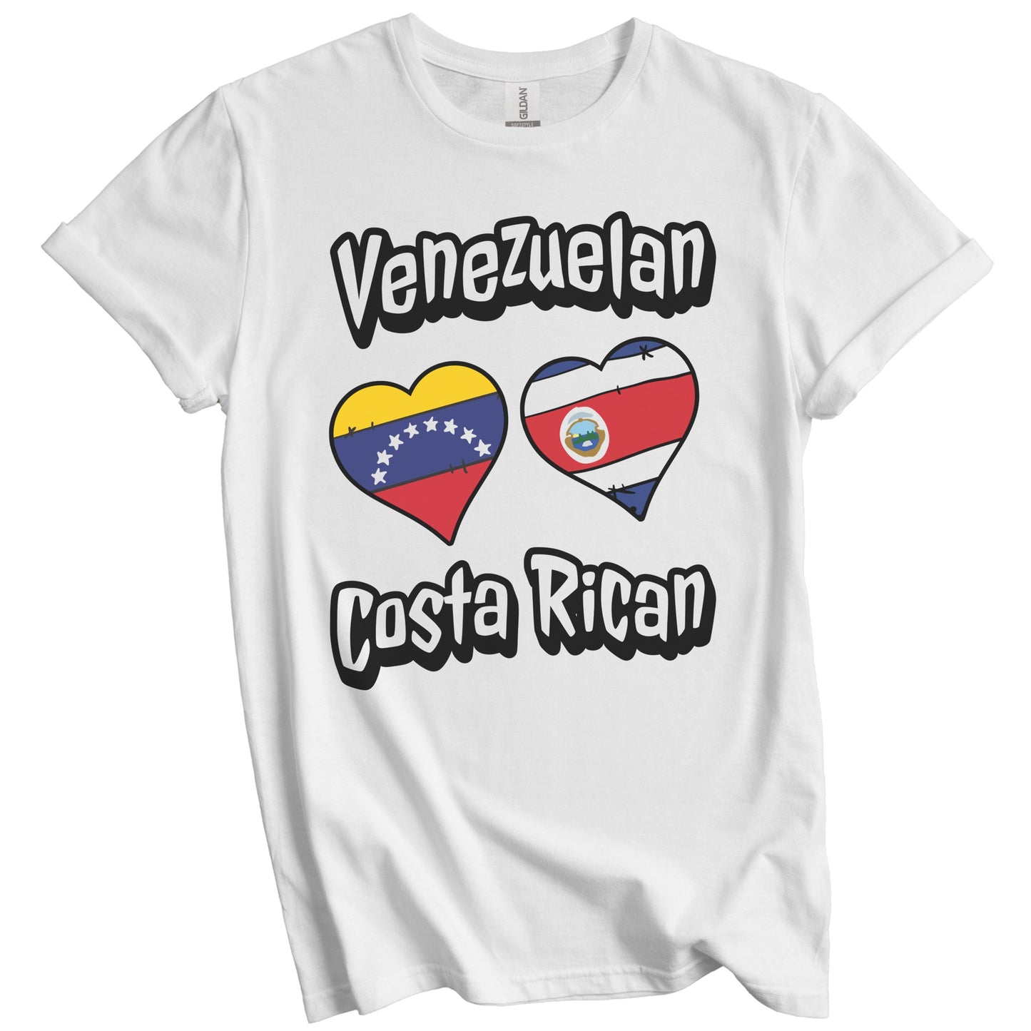 Venezuelan Costa Rican Flag Heart Combo Venezuela Costa Rica T-Shirt