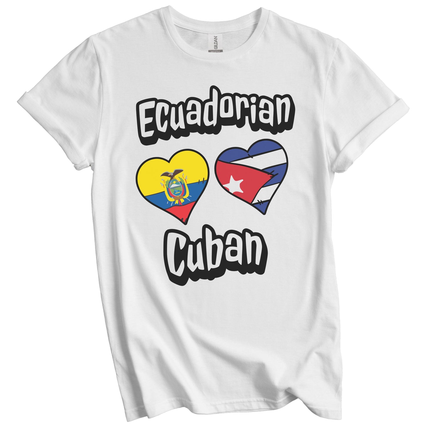 Ecuadorian Cuban Flag Heart Combo Ecuador Cuba T-Shirt