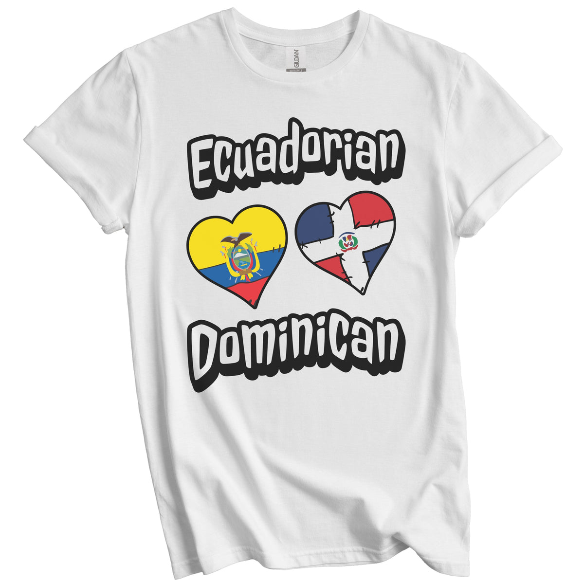 Ecuadorian Dominican Flag Hearts Ecuador Dominican Republic T-Shirt