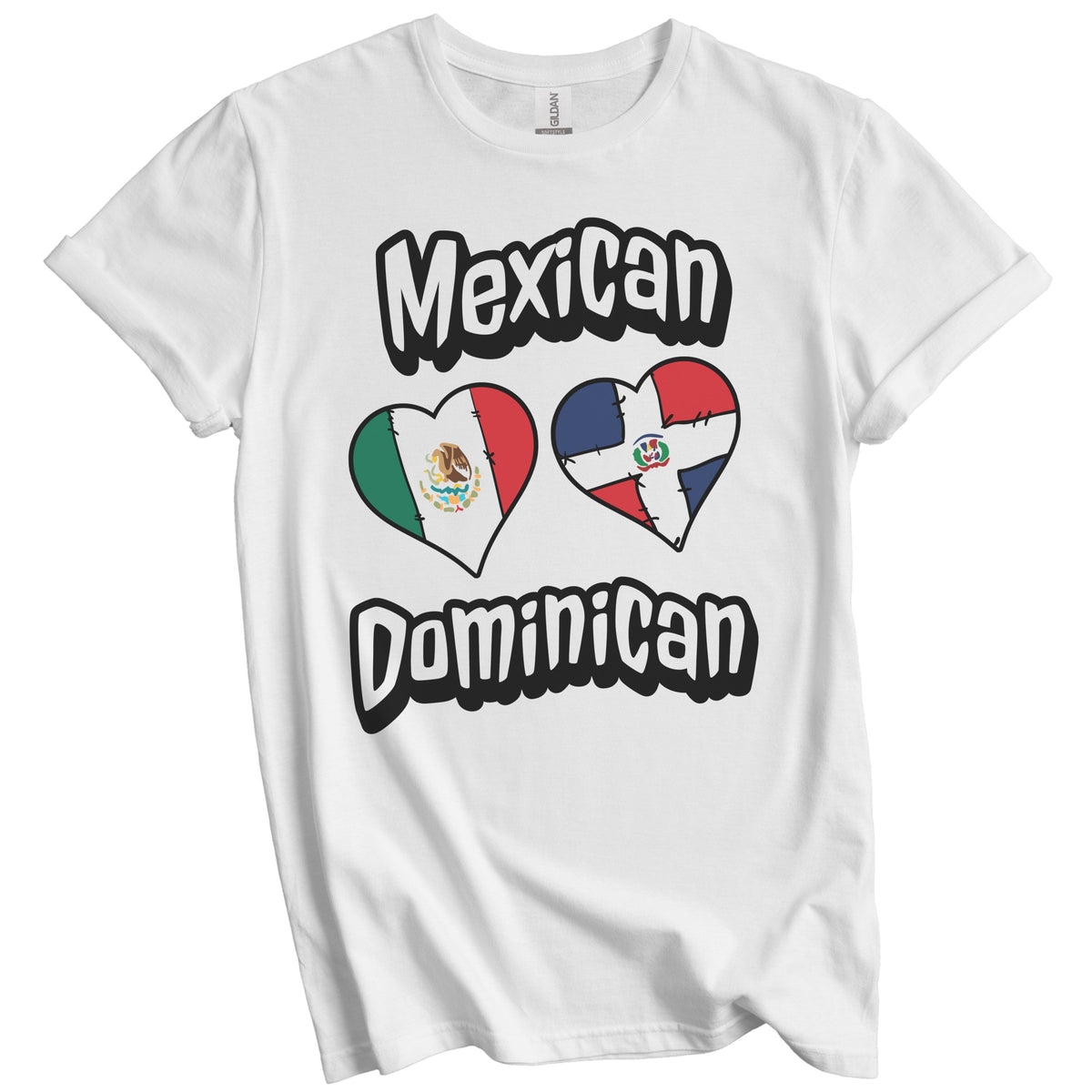 Mexican Dominican Flag Heart Combo Mexico Dominican Republic T-Shirt