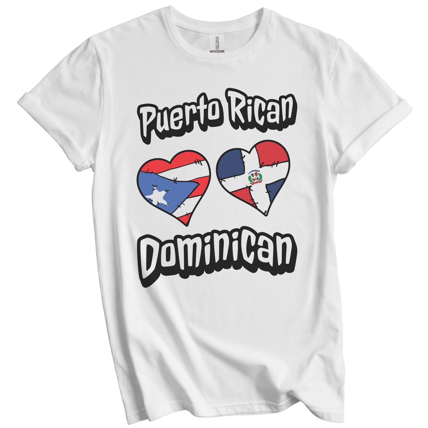 Puerto Rican Dominican Hearts Puerto Rico Dominican Republic T-Shirt
