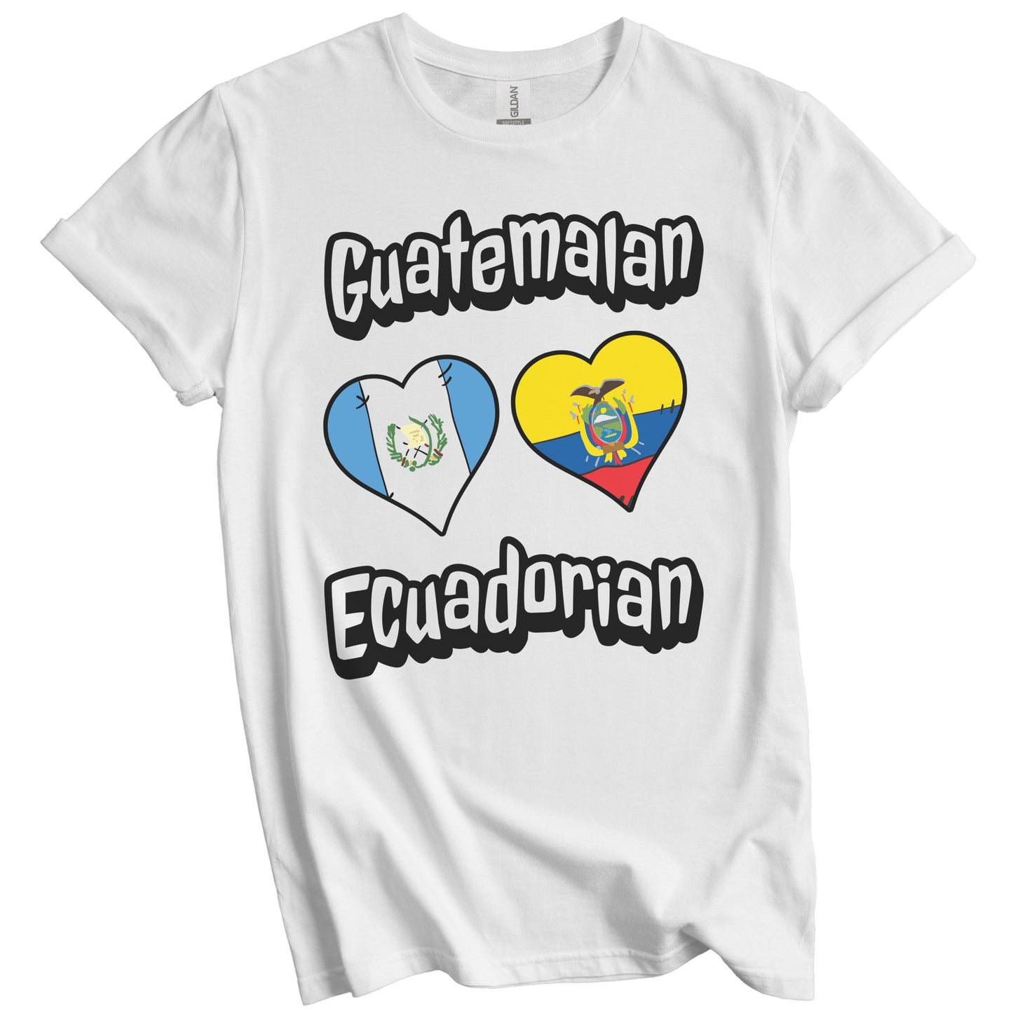 Guatemalan Ecuadorian Flag Heart Combo Guatemala Ecuador T-Shirt