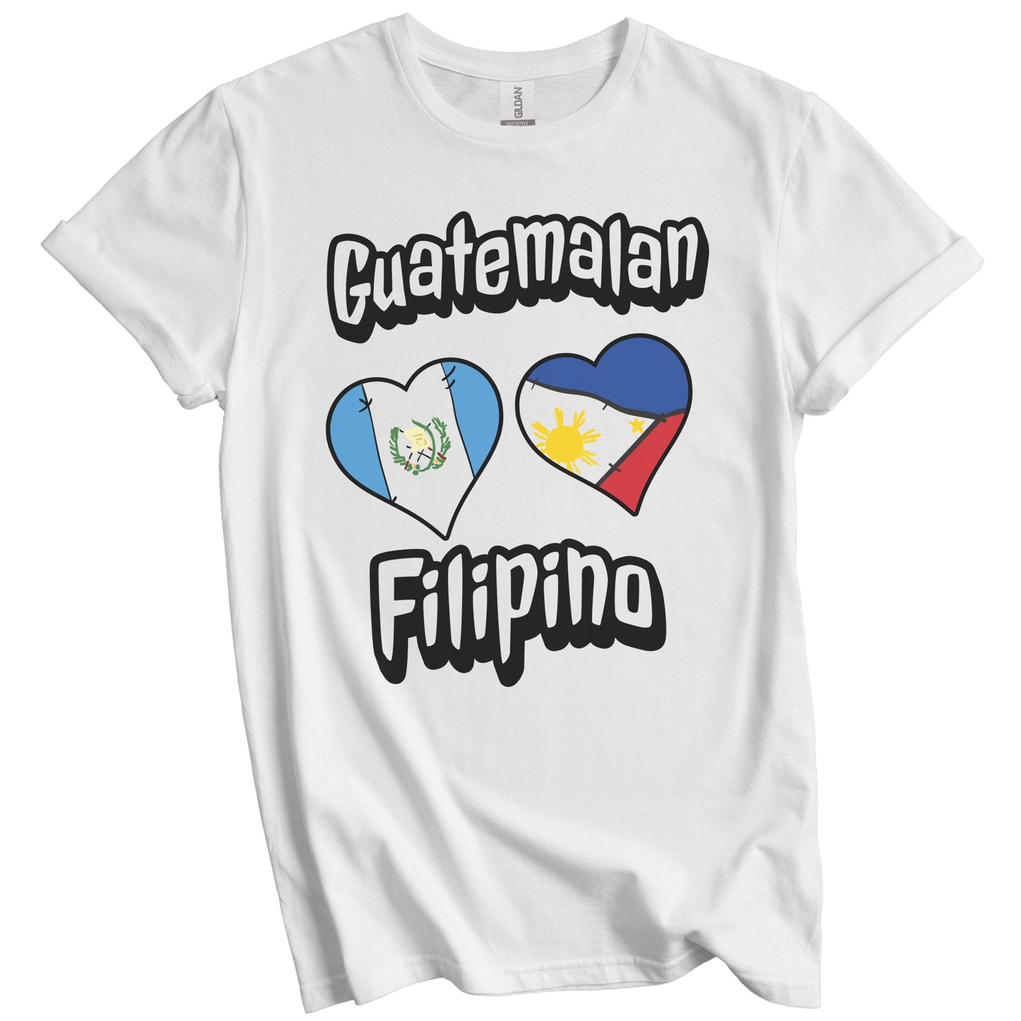 Guatemalan Filipino Flag Heart Combo Guatemala Philippines T-Shirt