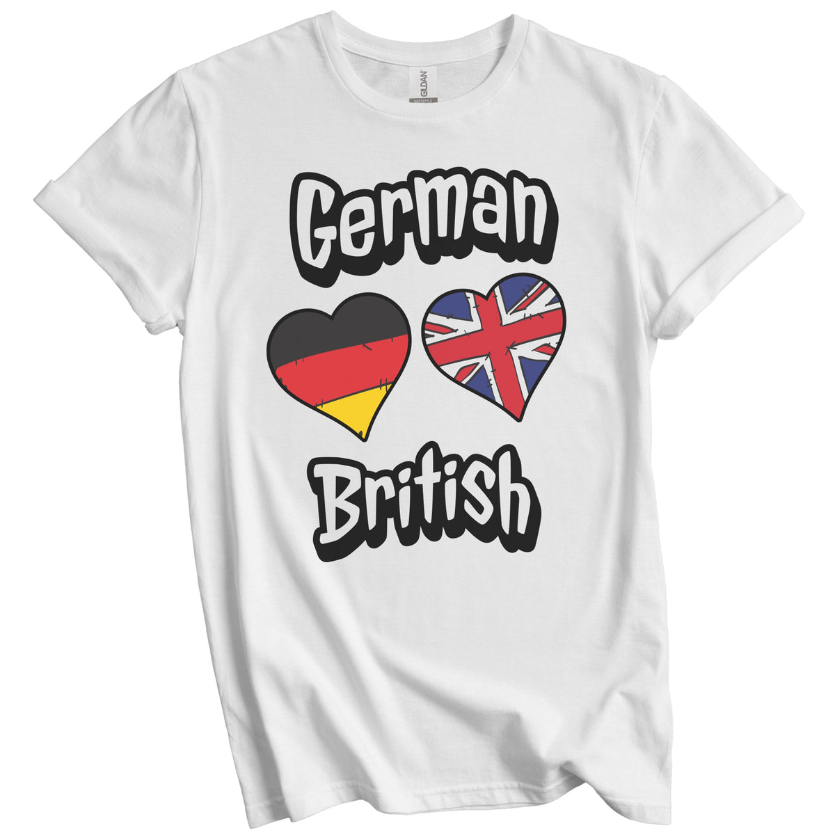 German British Flag Heart Combo Germany UK T-Shirt