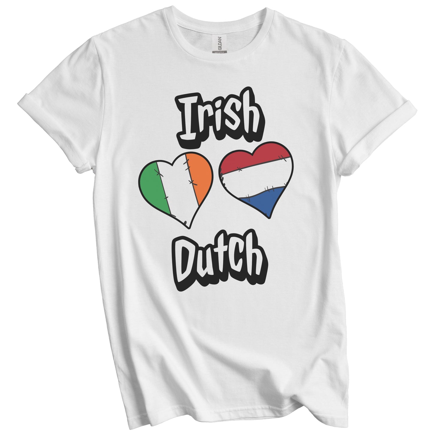 Irish Dutch Flag Heart Combo Ireland Netherlands T-Shirt