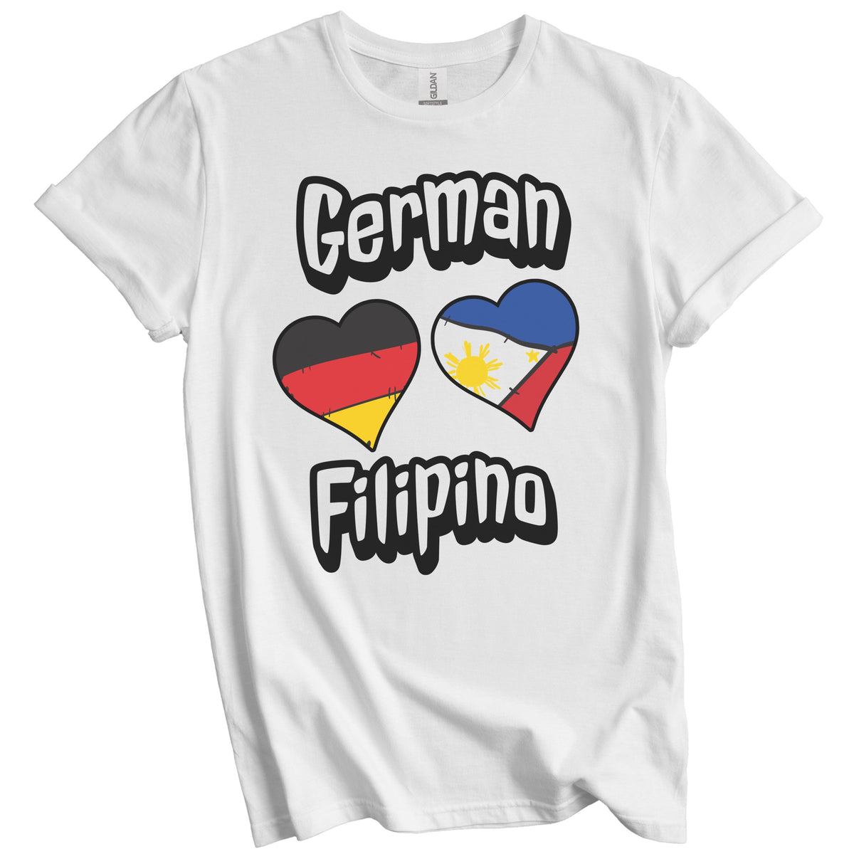 German Filipino Flag Heart Combo Germany Philippines T-Shirt