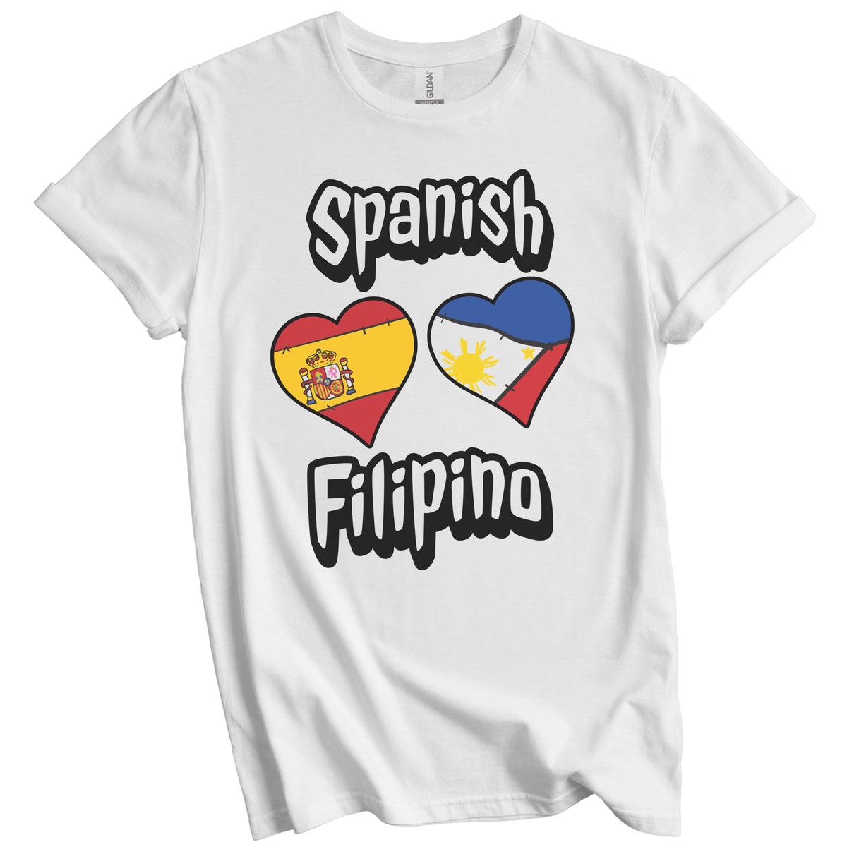 Spanish Filipino Flag Heart Combo Spain Philippines T-Shirt
