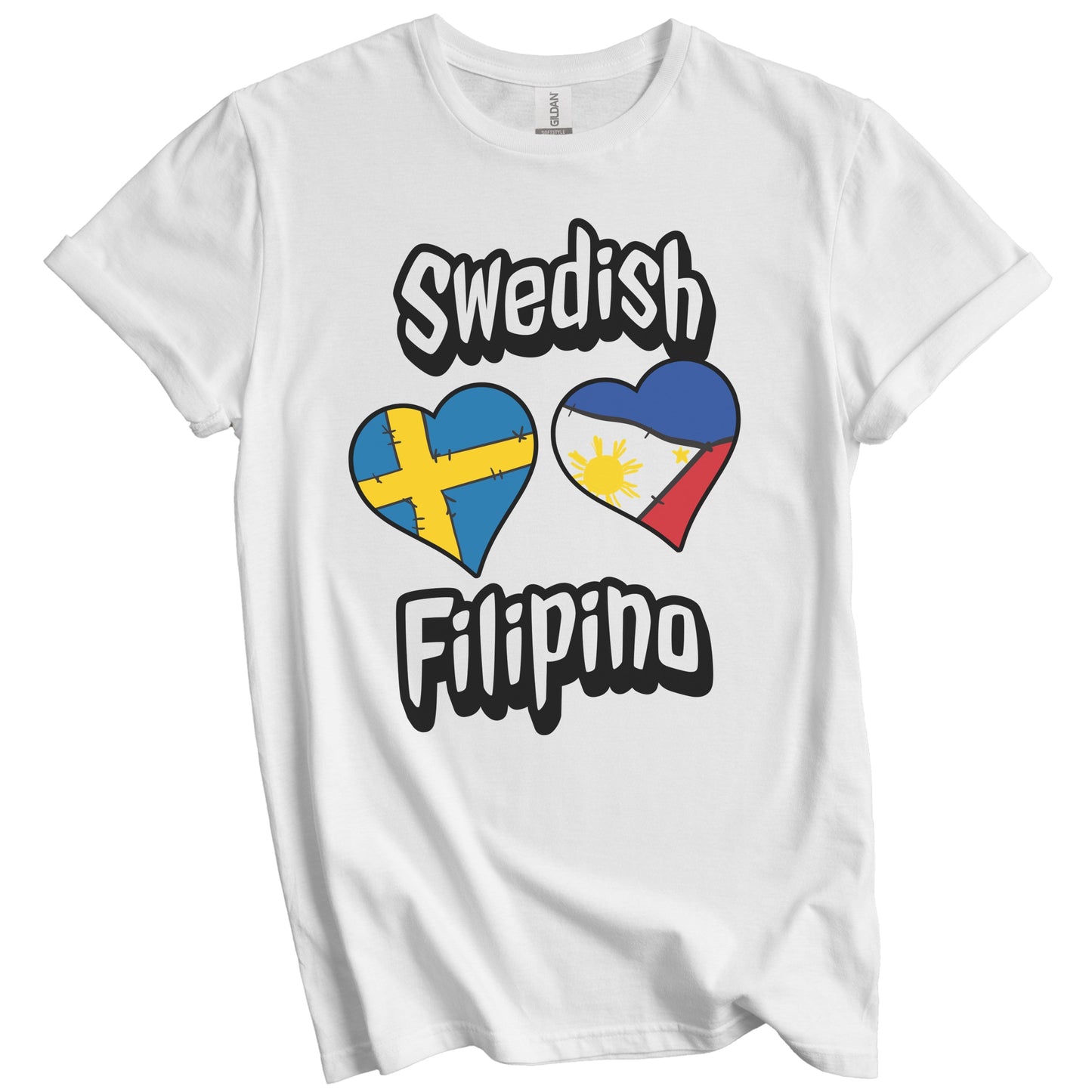Swedish Filipino Flag Heart Combo Sweden Philippines T-Shirt