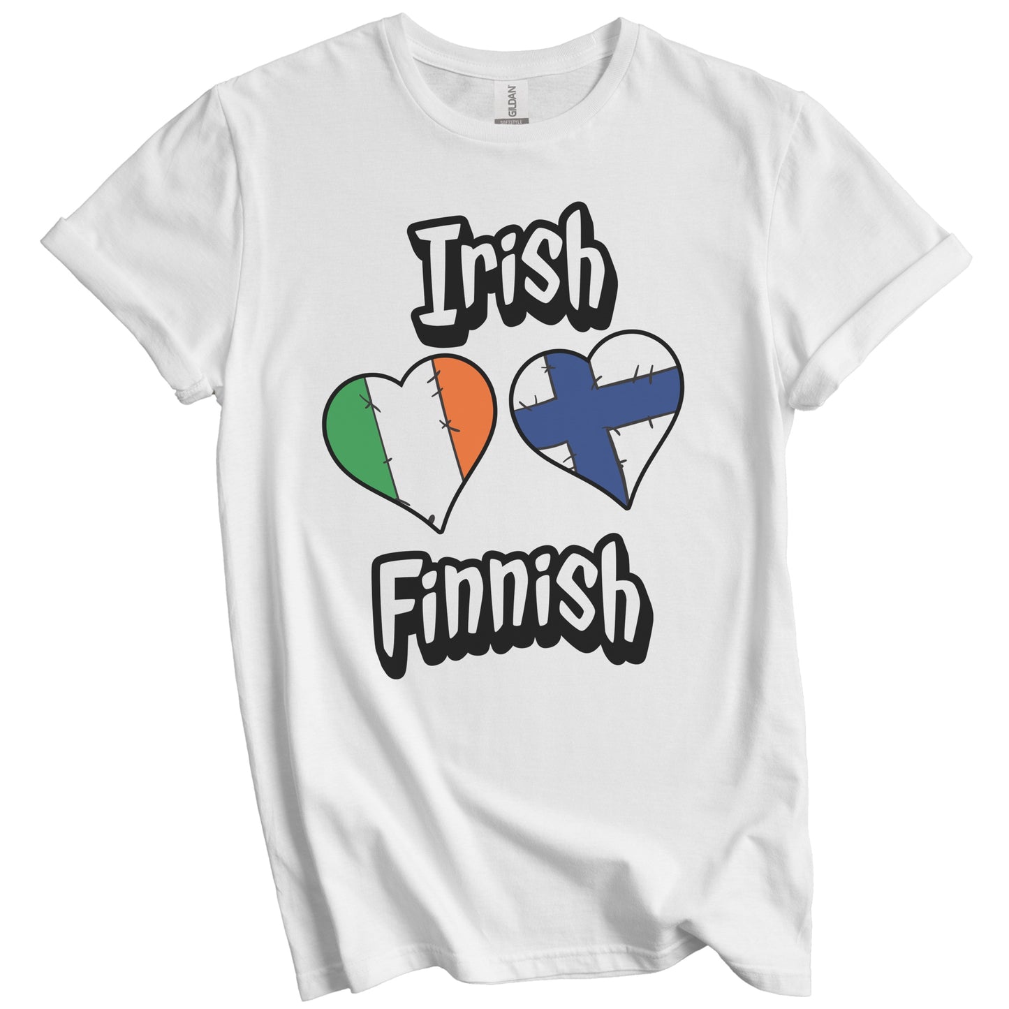 Irish Finnish Flag Heart Combo Ireland Finland T-Shirt