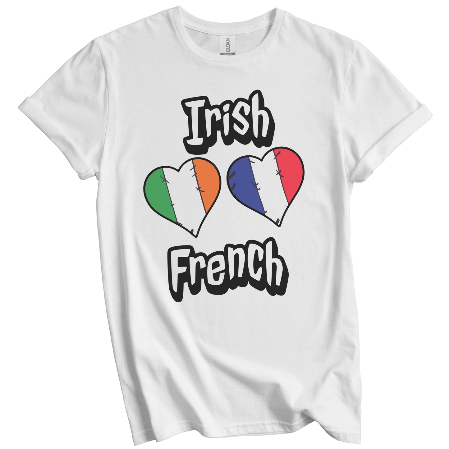 Irish French Flag Heart Combo Ireland France T-Shirt